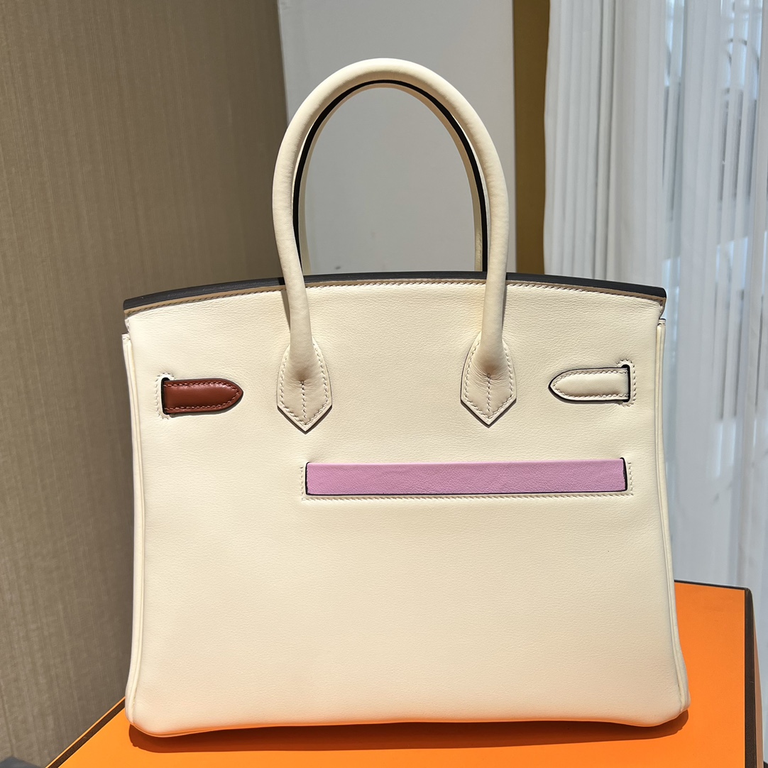 Hermes Birkin 30CM Swift Leather Handbag White 